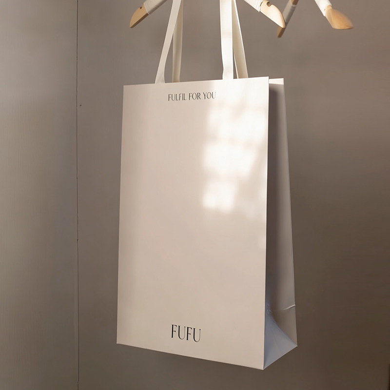 奶茶色洋气卡其色纸袋服装店购物袋定做礼品手提袋包装袋鞋盒袋子