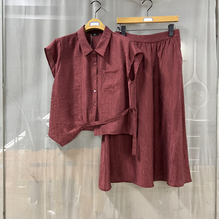 荔CBT5097商场专卖2025夏时尚 莱赛尔气质显瘦两件套裙潮 新品 女装