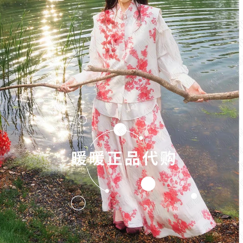 密扇 2026秋款M263C27108301新中式印花半裙1999