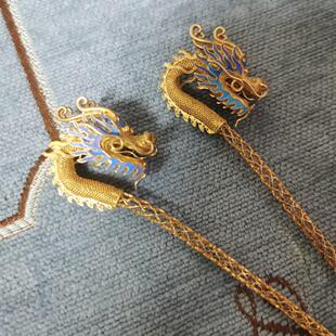 洛神赋花丝镶嵌金累丝龙头簪复原通气杆簪子汉服发簪头饰银鎏金