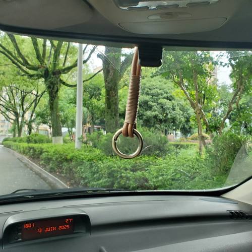 4mm牛皮绳汽车后视镜钥匙扣