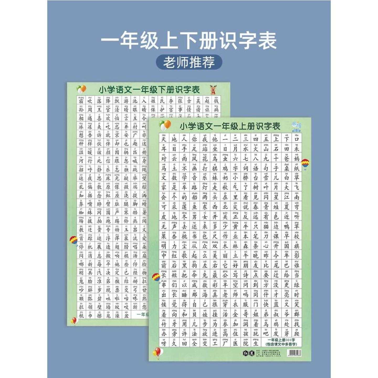 识字挂图汉语拼音字母表认字书