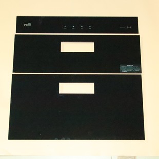 定制华帝消毒碗柜配件ZTD90-W1303配件黑色钢化玻璃抽屉门板防爆