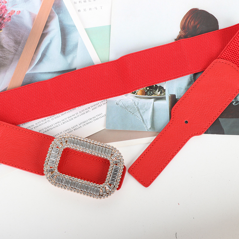 水钻腰带女时尚简约百搭镶钻松紧