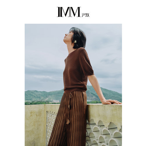 IMM尹默再生纤维镂空针织衫女
