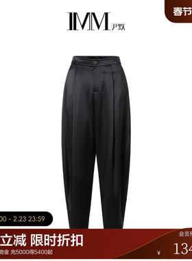 【醋酸系列】电商专款IMM尹默女装松紧腰立体裁剪马术裤春