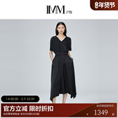 醋酸系列 电商专款 IMM尹默女装 V领造型松紧腰中场款 连衣裙