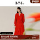 IMM尹默女装 电商专款 秋桑蚕丝垂感V领纽结连衣裙