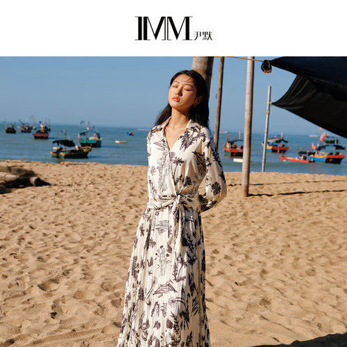 IMM尹默官方女装桑蚕丝中式腰部扭结设计短款上衣 IWEX80102