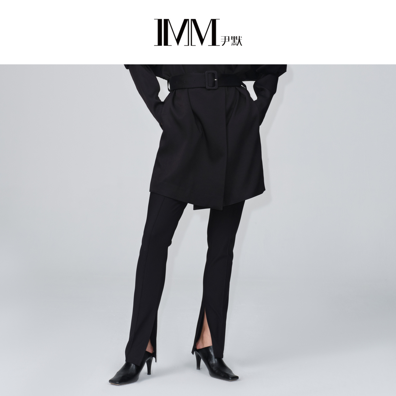 基础款9分小脚牛仔裤尹默