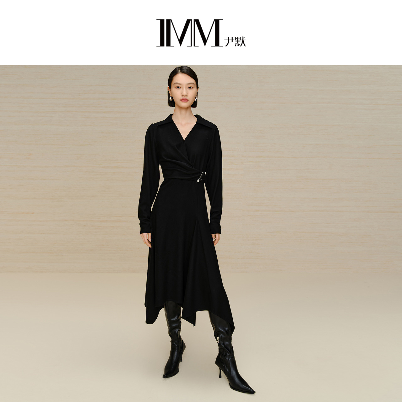 imm尹默羊毛显瘦气质连衣裙