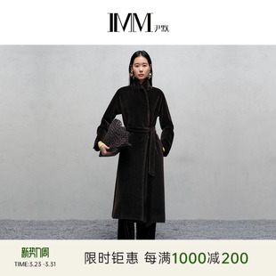 IMM尹默冬幼驼毛睡袍款 苏丽毛呢大衣外套女 枪驳领长款