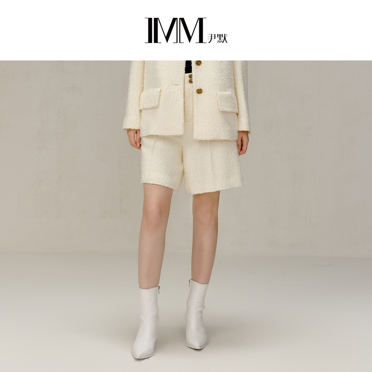 IMM尹默羊毛小香套装下装