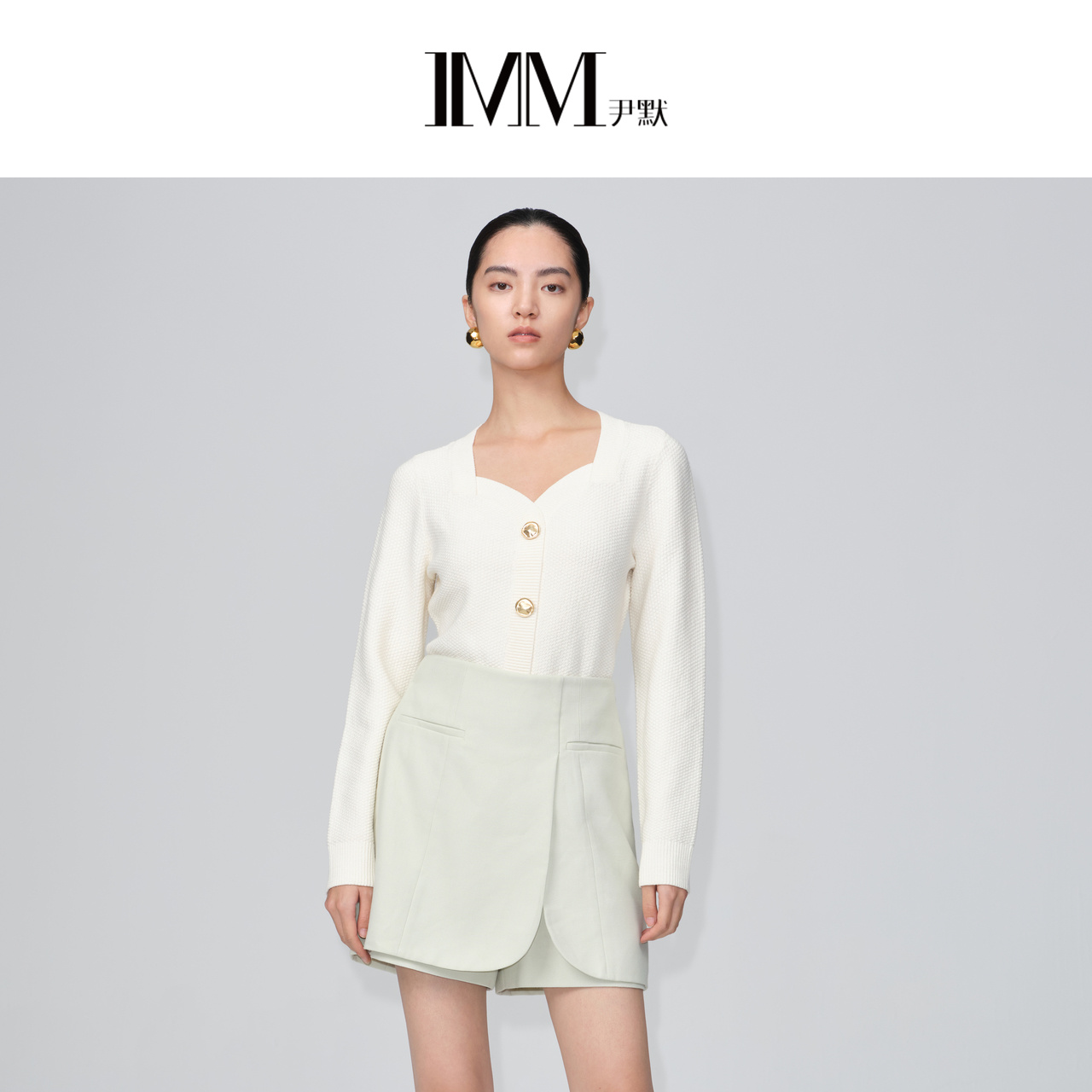 imm套头尹默收腰套头毛衫