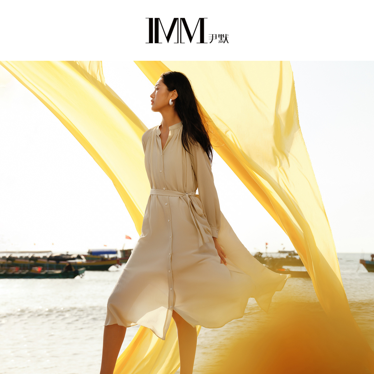 【真丝系列】商场同款IMM尹默女装系带连衣裙两件套夏