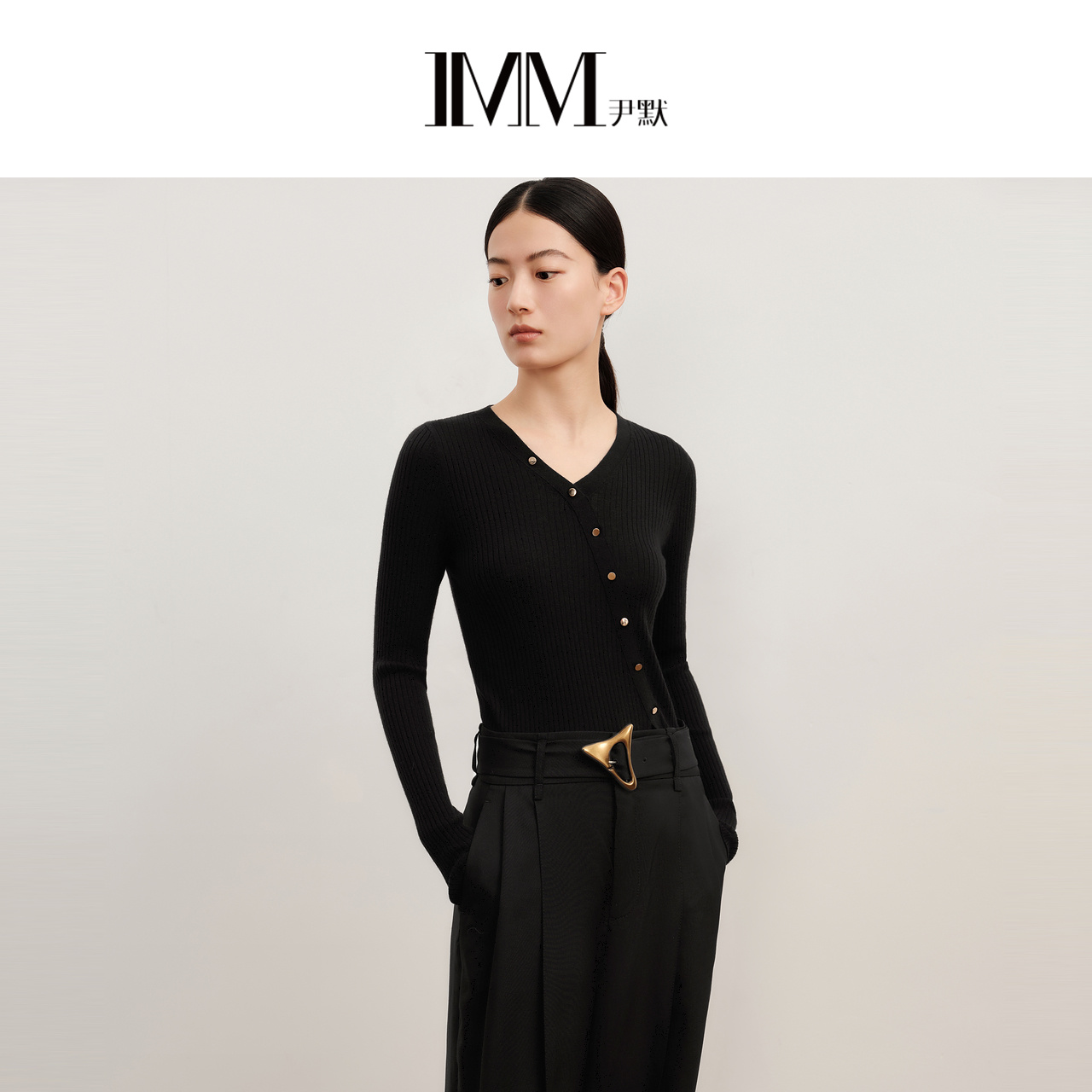 imm尹默S型收腰修身老钱风上衣