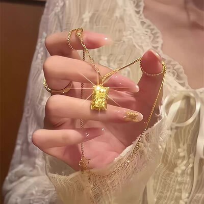 18K金爆闪小金条项链精选