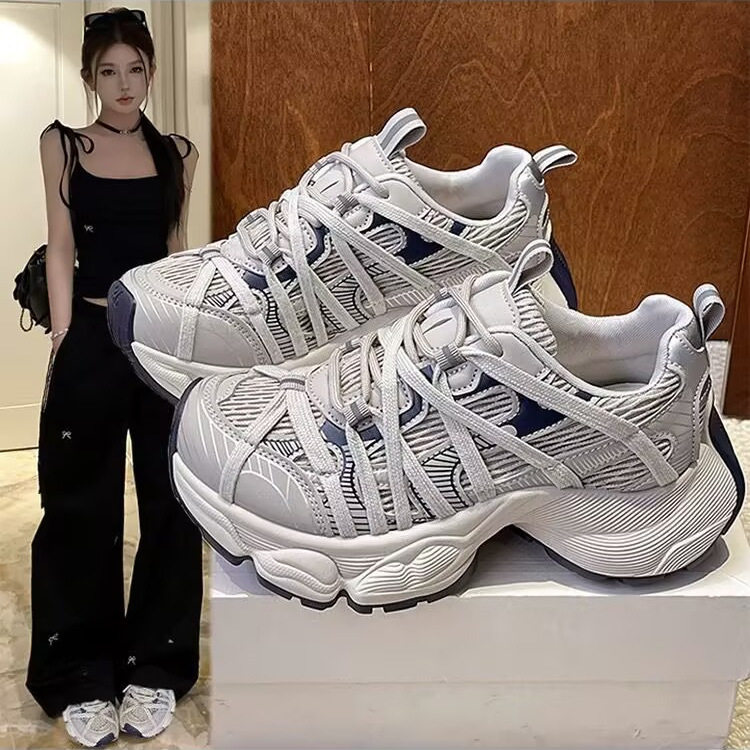 厚底老爹鞋女2026春秋季新款百搭超火运动鞋网面透气休闲鞋ins潮