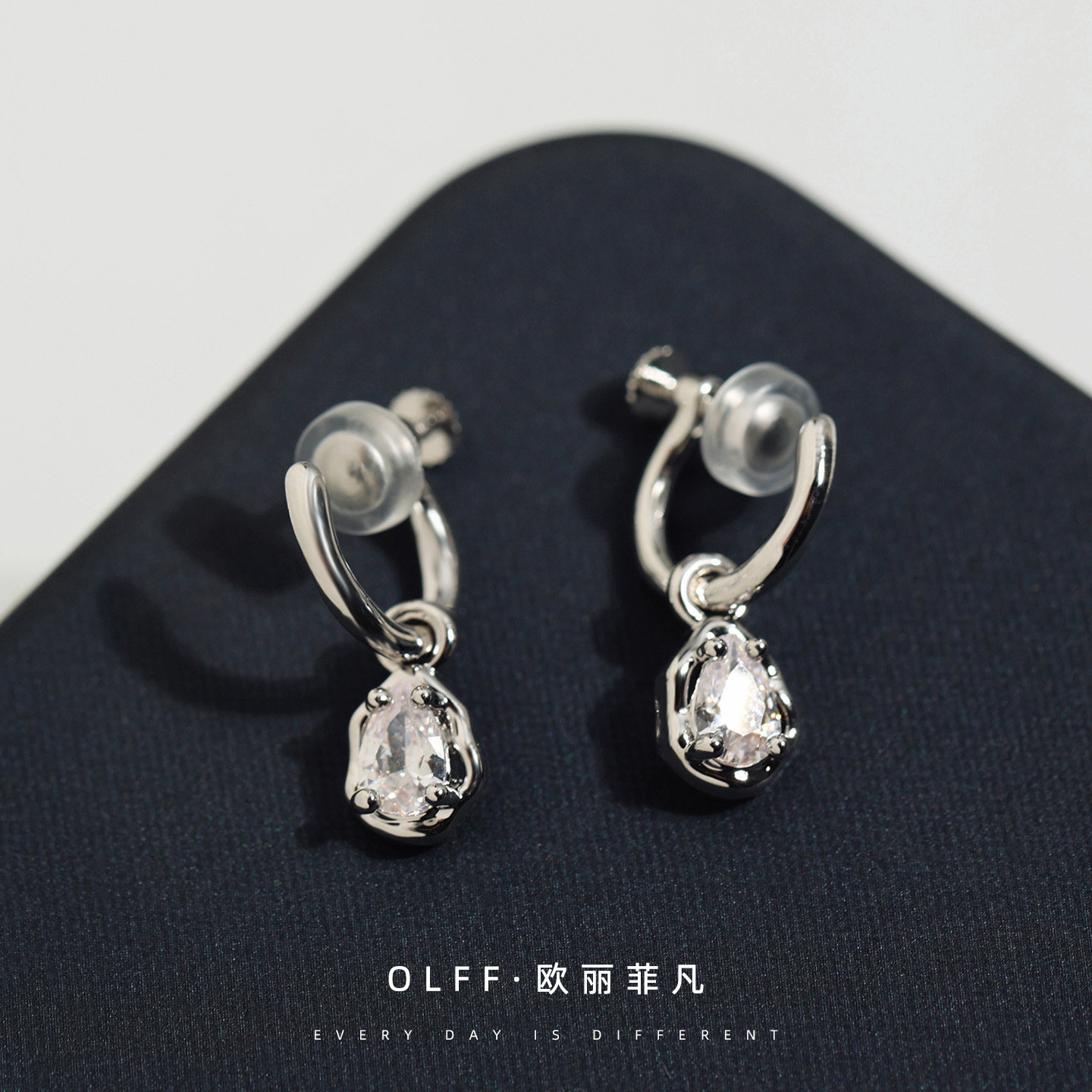 无痛耳夹小巧液态水滴小耳圈