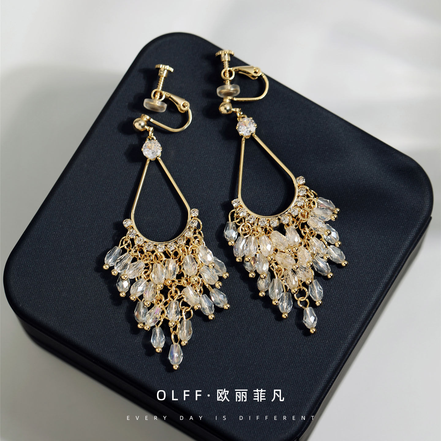 无痛耳夹波西米亚流苏耳环耳饰