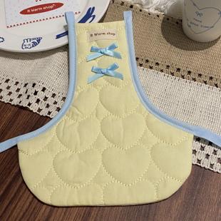 shop宠物秋冬防着凉肚兜韩系冰淇淋撞色蝴蝶结夹棉围裙 Warm