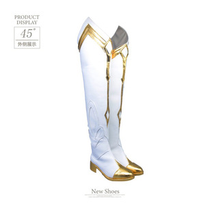 外贸大码旅行者女主COS鞋COSPLAY鞋平跟网红时装靴时尚个性高筒靴