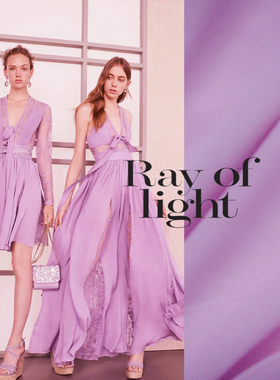 淡紫色清新雪纺面料布料 夏季裙子防晒布 高密度雪纺汉服 古装服