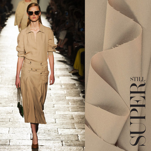 2024新品 秋冬面料 驼色卡其色精纺面料布料  裤子风衣布设计师