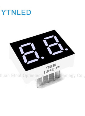 ELD-4201AW,ELD-4201BW,0.4英寸2位共阴共阳白色数码管YTNLED