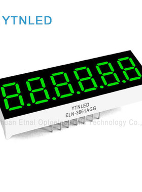 ELN-3661AGG,ELN-3661BGG0.36英寸6位共阴共阳翠绿色数码管YTNLED