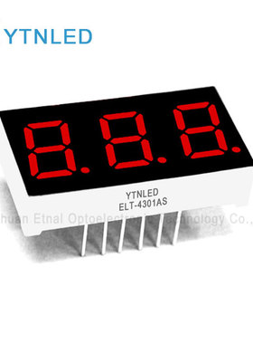 ELT-4301AS,ELT-4301BS,0.4英寸3位共阴共阳红色数码管YTNLED