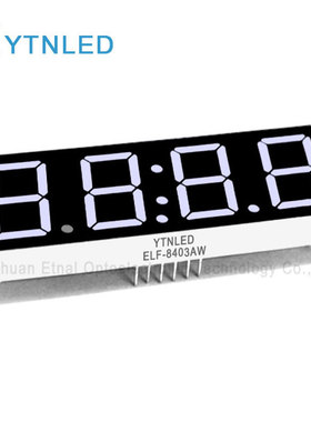 ELF-8403AW,ELF-8403BW,0.8英寸4位D2-D6共阴阳白色数码管YTNLED