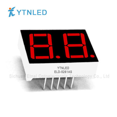 ELD-5261AS,ELD-5261BS,0.56英寸2位共阴共阳红色数码管YTNLED
