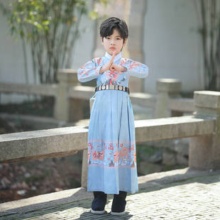 男童飞鱼服明制锦衣卫儿童汉服蟒袍侠客书生演出服公子服新款