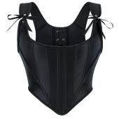 短款 色丁棉布背心性感绑带修身 鱼骨小背心胸衣跨境货源 时尚 新款