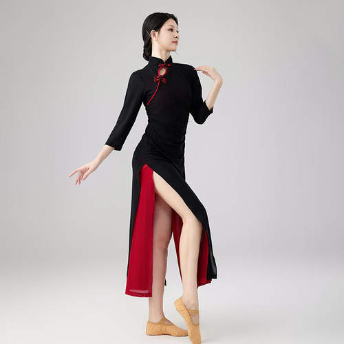 大型汇演舞蹈服网纱改良古典旗袍