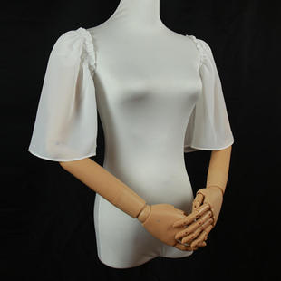 子 遮手臂橡筋松紧假袖 雪纺单层袖 套透气新娘婚纱搭配抹胸礼服肩袖