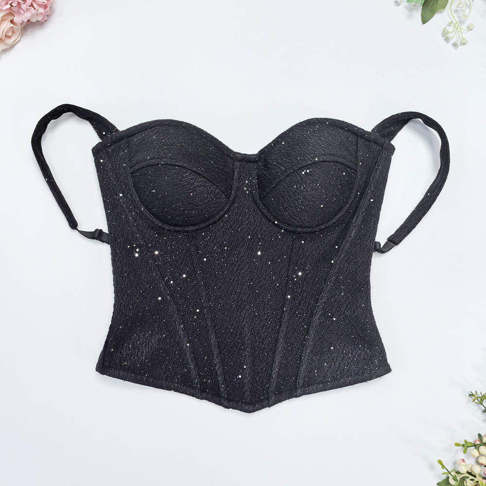 羊毛呢子吊带裹胸外穿纯色亮片掐腰抹胸内搭美背加厚塑身鱼骨胸衣,女装/女士精品,背心吊带,淘宝优惠券,粉丝福利购,淘宝优惠卷