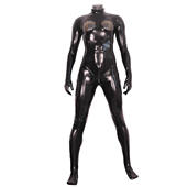 网红成人演出机车特务装 开胸仿乳胶伪娘连体紧身衣