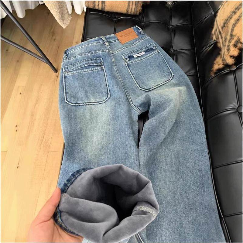 大码蓝色微喇牛仔裤女春季高腰显瘦胖mm梨型身材不贴腿加绒阔腿裤,女装/女士精品,大码裤装,淘宝优惠券,粉丝福利购,淘宝优惠卷