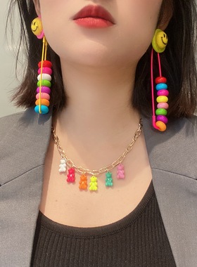 古鳗鱼吊坠可爱锁骨链情侣