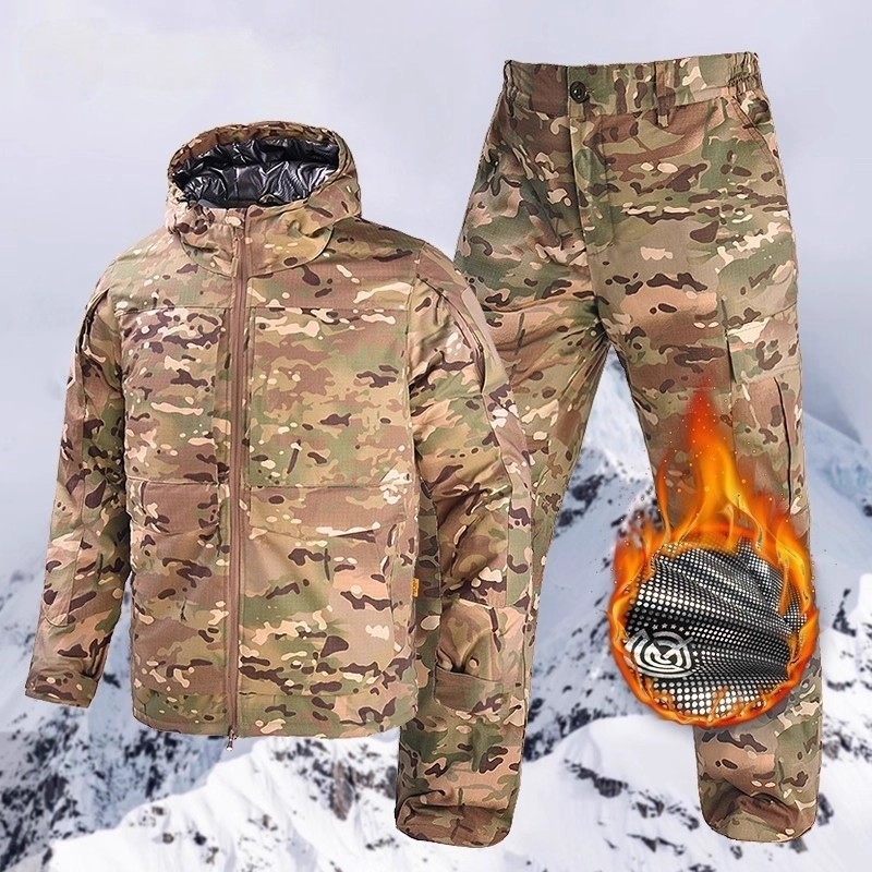冬季迷彩棉服套装男俄罗斯防寒服