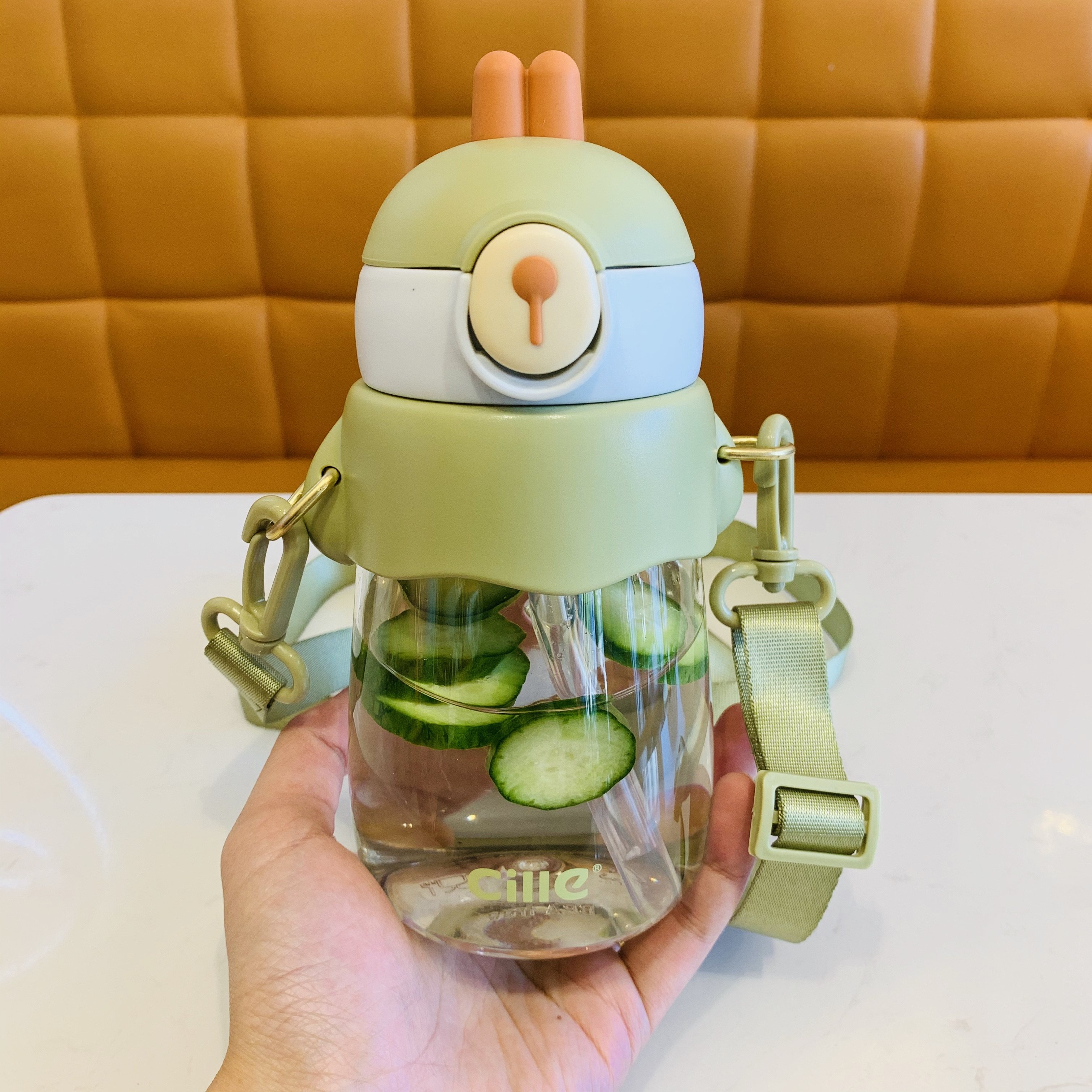 cille希乐儿童水杯650ml婴儿奶瓶吸管杯孕妇杯子幼儿园宝宝学饮杯