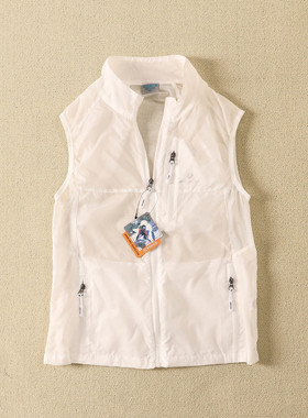 2024夏季新款男女超薄立领单层透气马甲户外网拼接纯色速干背心