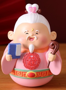 2026新年不倒翁财神爷情绪稳定小摆件公室桌面工位装饰品生日礼物