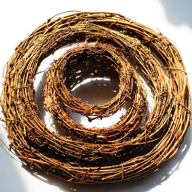 diy包邮藤圈田园新年圣诞花环