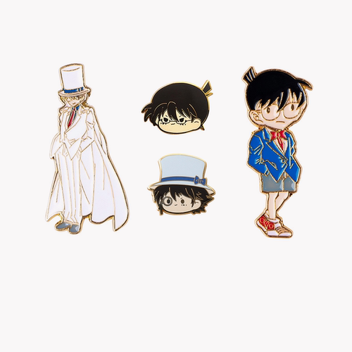 侦探柯南周边金属徽章灰原哀怪盗基德琴酒小兰新一胸针动漫礼物