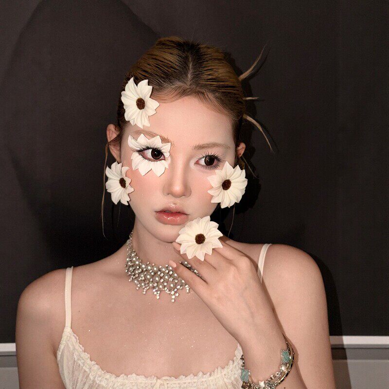 【以目为蕊】小菊妆造彷真菊花头diy春日妆容ins风氛围感拍照道具