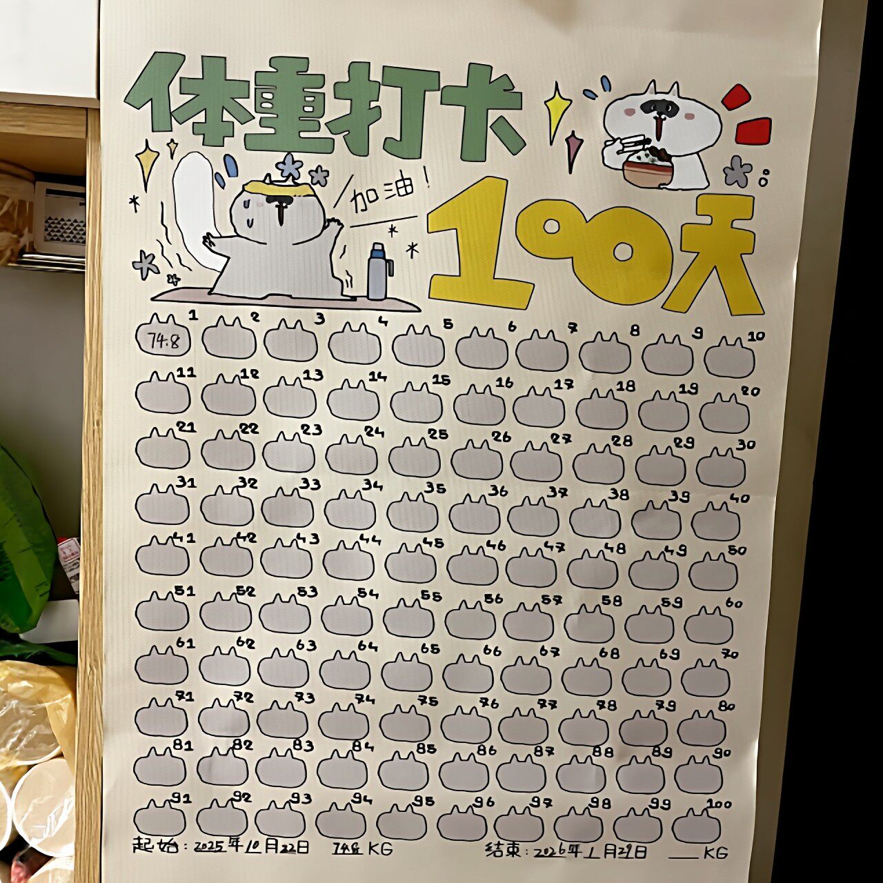 【体重打卡100天】春夏减