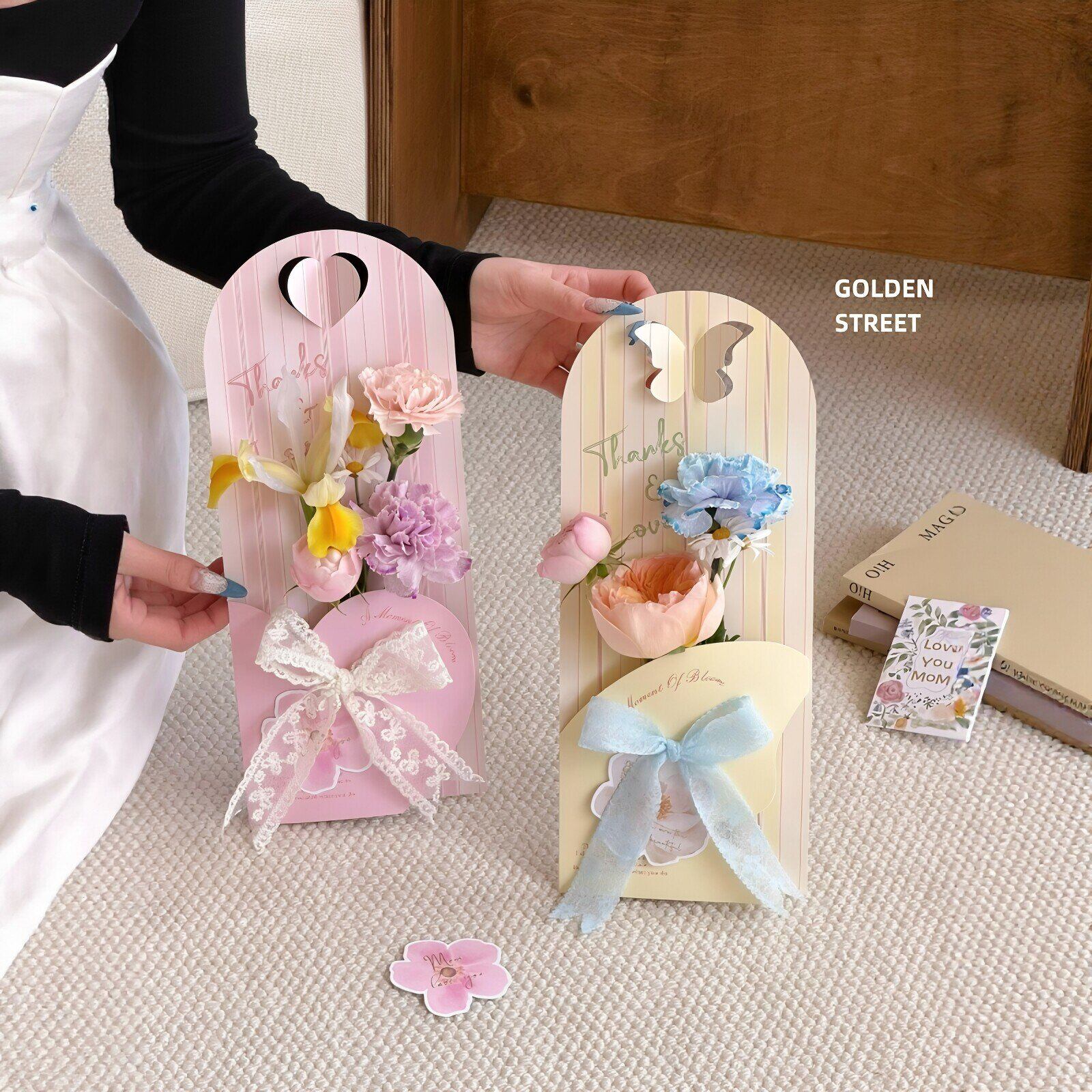 母亲节花束包装手提卡diy